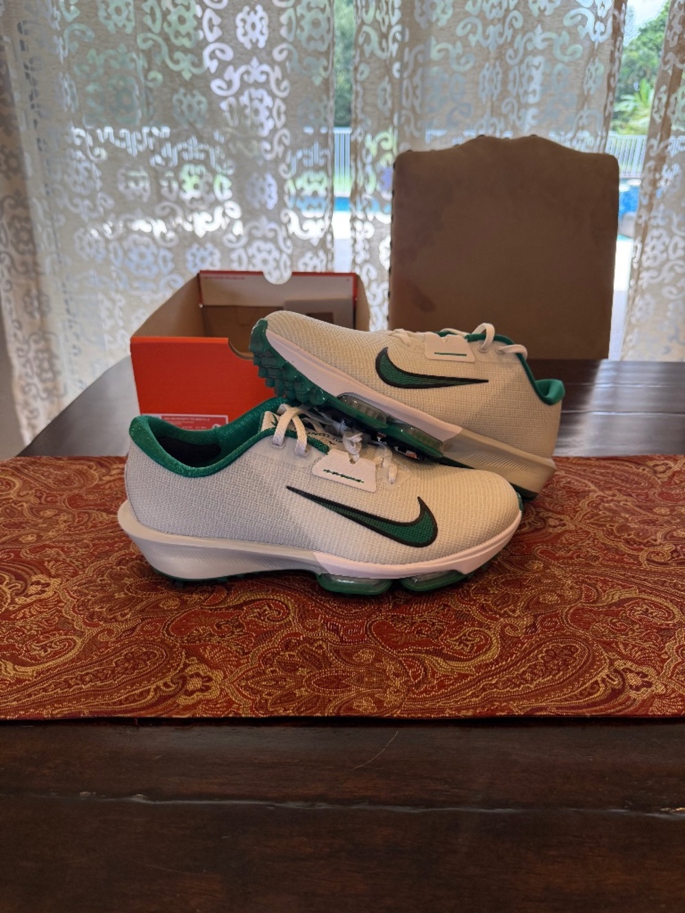 Nike Air Zoom Infinity Tour 2 Golf Shoes White Green Men's Size 10.5 MSRP $180